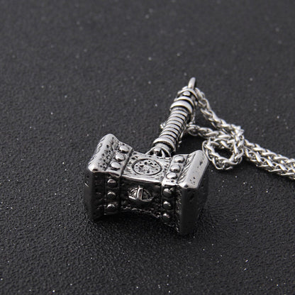 Viking Stainless Steel Hammer Pendant Necklace with Keel Chain
