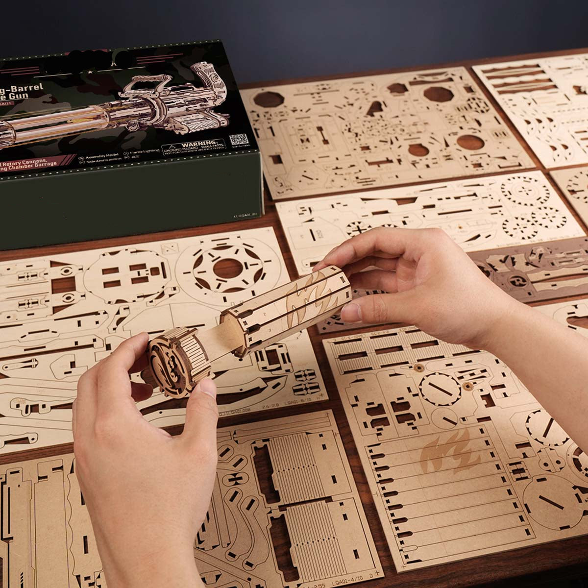 Estrelik™ | Ultimate Rotating Barrel Machine Gun - 3D Wooden Puzzle Kit