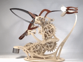 Estrelik™ | Kinetic Hummingbird Sculpture - 3D Wooden Mechanical Puzzle Kit