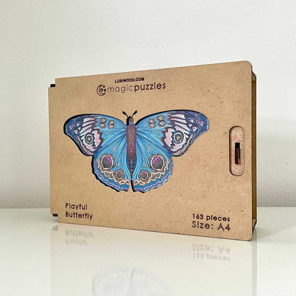 Rompecabezas Mariposa Juguetona de Madera Premium – Desafío Artístico Único