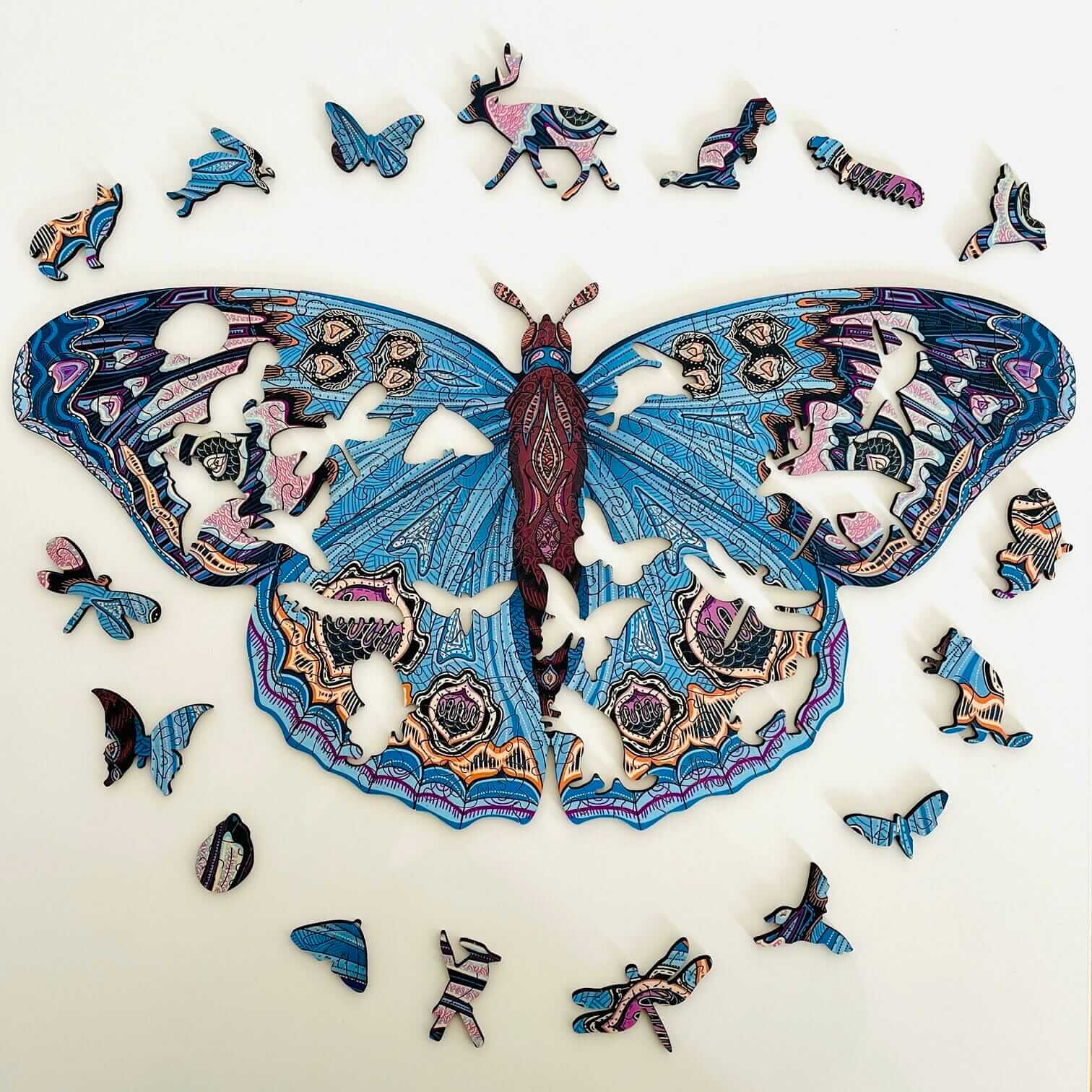 Rompecabezas Mariposa Juguetona de Madera Premium – Desafío Artístico Único