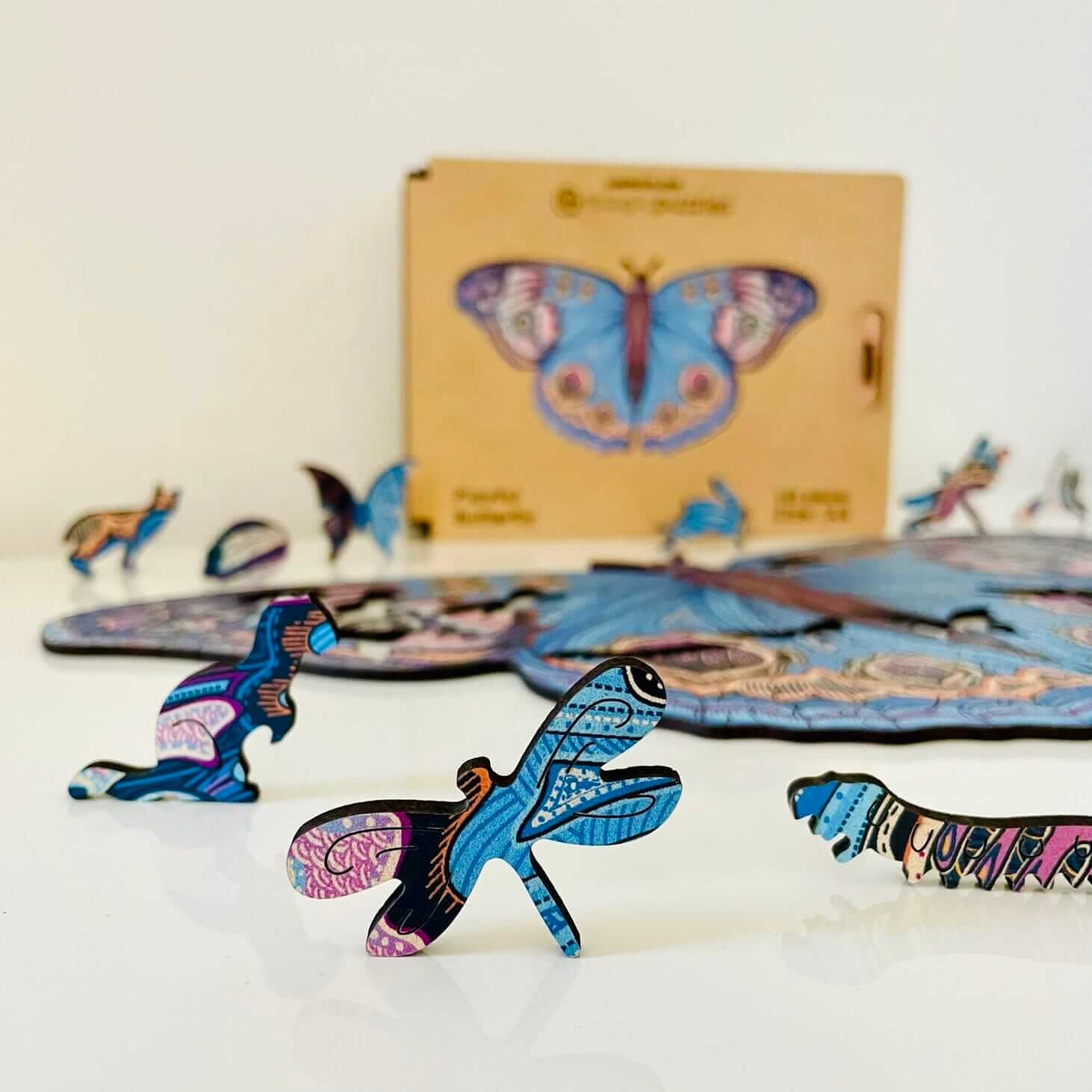 Rompecabezas Mariposa Juguetona de Madera Premium – Desafío Artístico Único