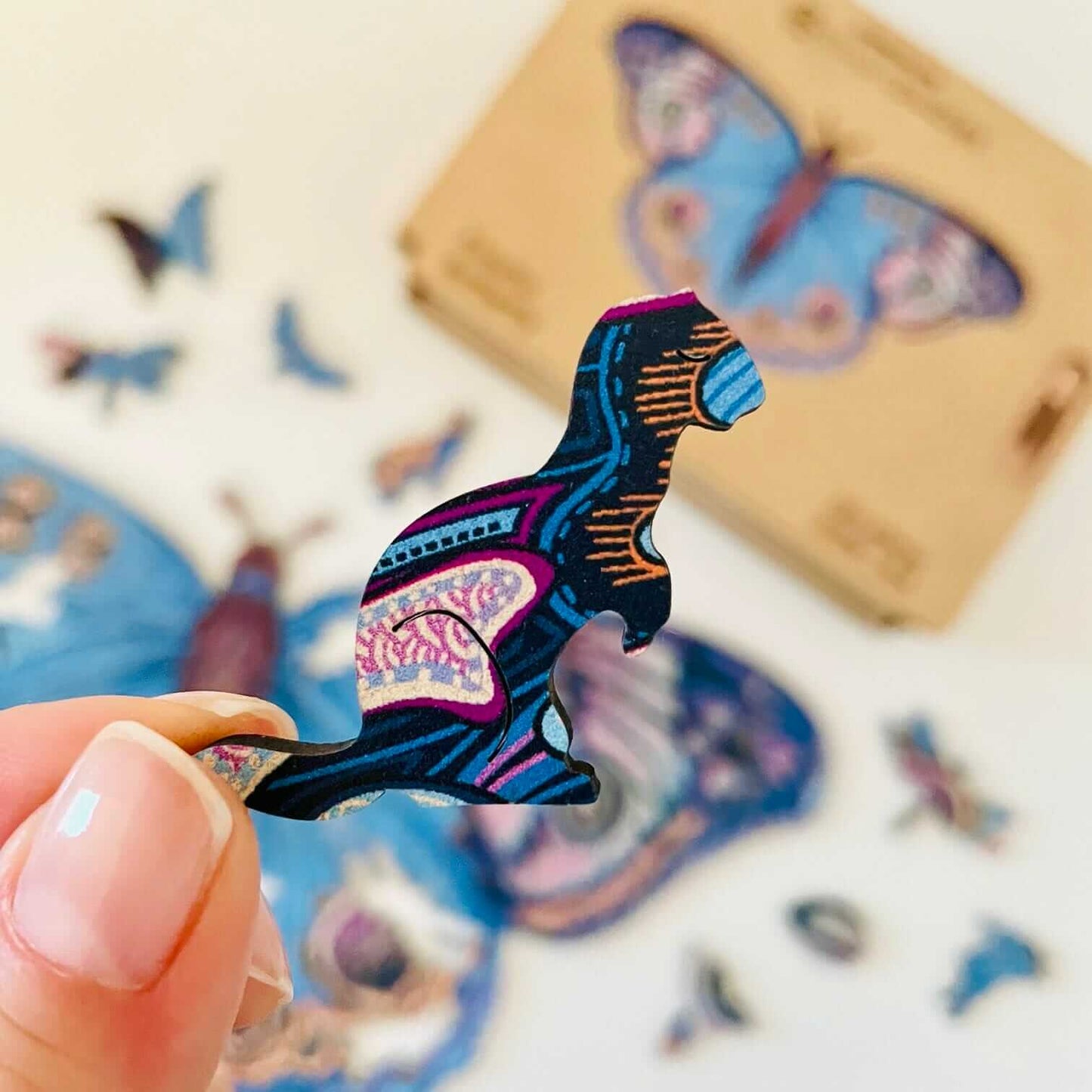 Rompecabezas Mariposa Juguetona de Madera Premium – Desafío Artístico Único