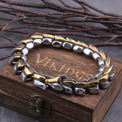 World Serpent Viking Bracelet 316L Stainless Steel Cuff Premium Gift