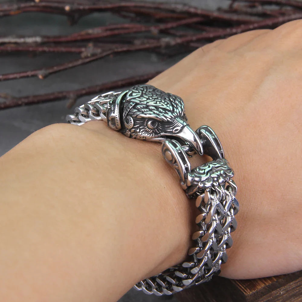 Viking Valor Spirit Animal Rugged Stainless Steel Bracelet with Box