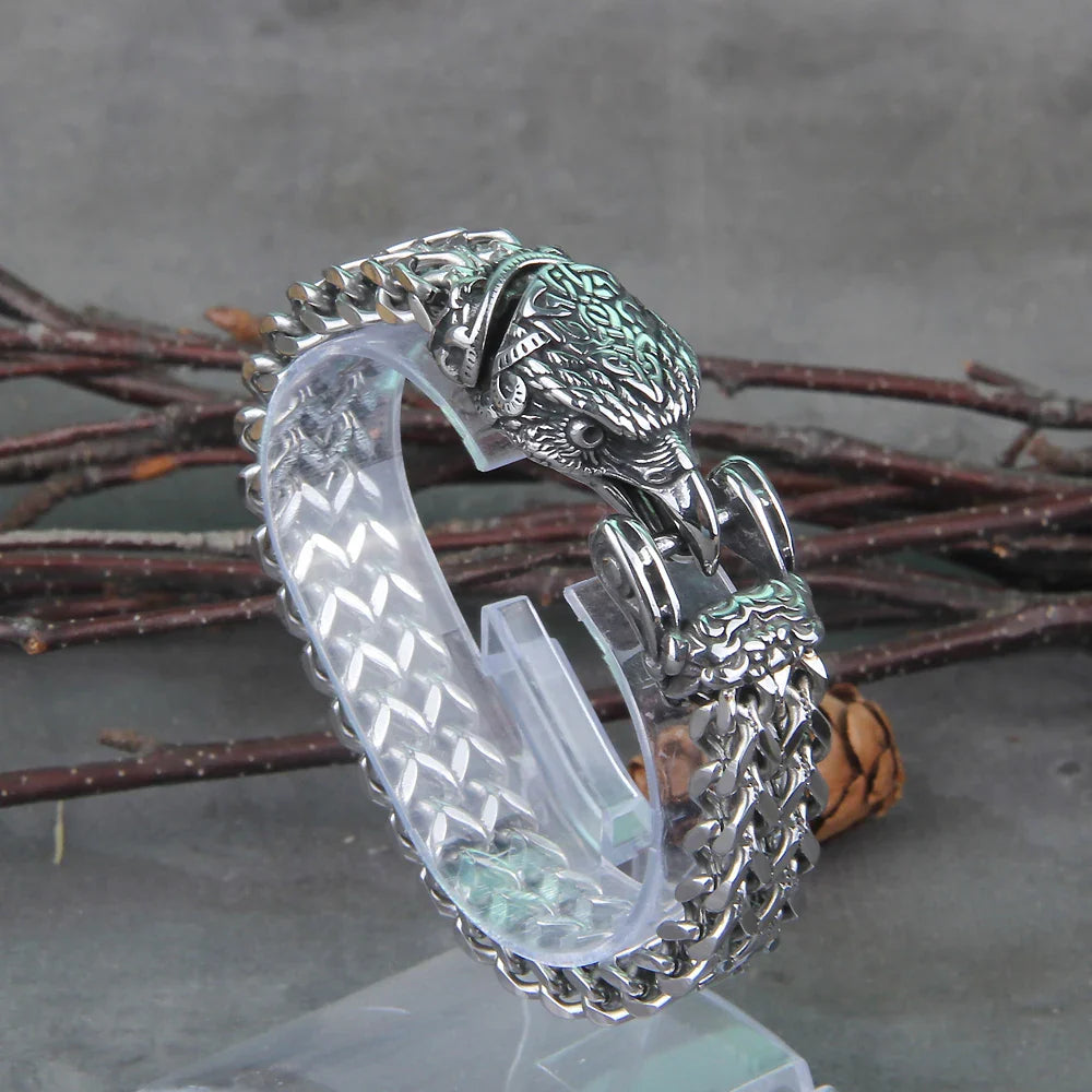 Viking Valor Spirit Animal Rugged Stainless Steel Bracelet with Box