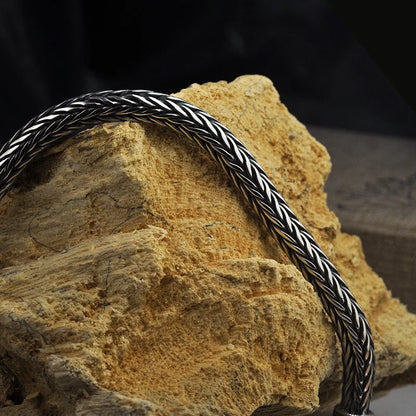Dragon Scale Sterling Silver Bracelet, Handcrafted 925, Two Widths