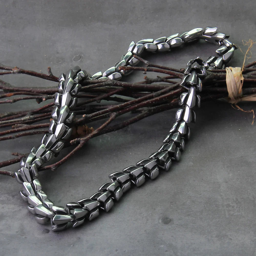 World Serpent 316L Stainless Steel Norse Necklace Protective Statement Chain
