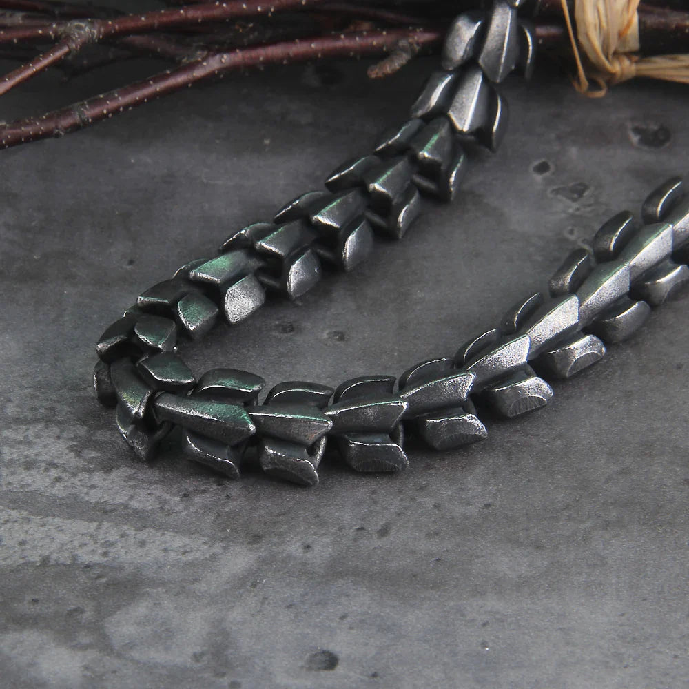 World Serpent 316L Stainless Steel Norse Necklace Protective Statement Chain