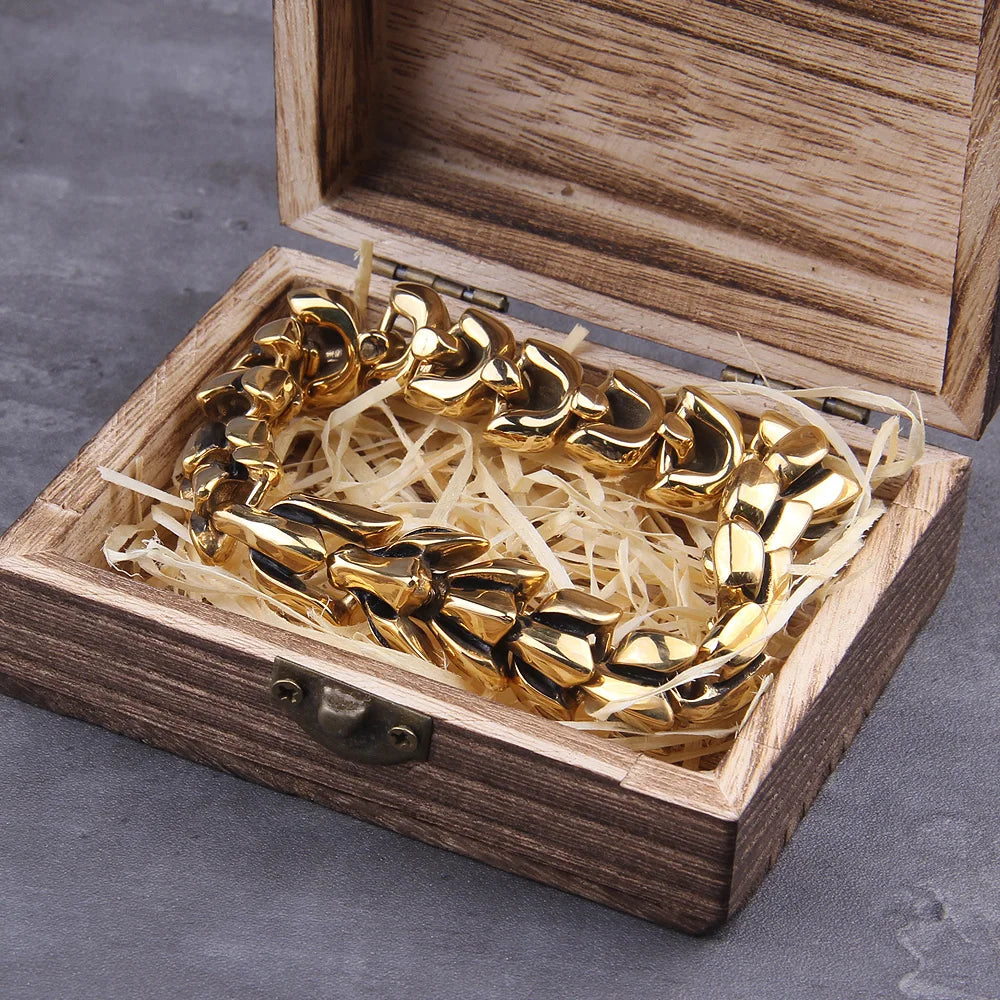 World Serpent Viking Bracelet 316L Stainless Steel Cuff Premium Gift