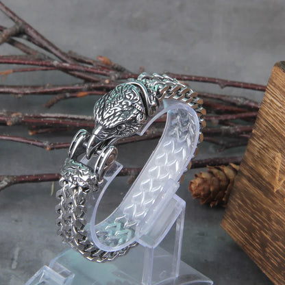 Viking Valor Spirit Animal Rugged Stainless Steel Bracelet with Box