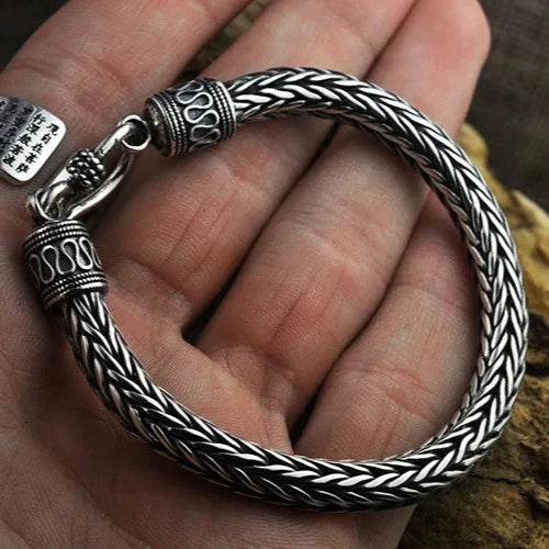 Dragon Scale Sterling Silver Bracelet, Handcrafted 925, Two Widths