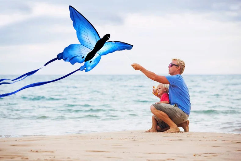 Large Butterfly Delta Kite 135cm with Long Tail and Handle