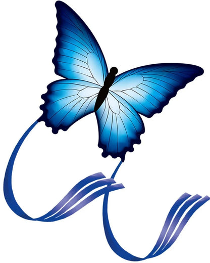Large Butterfly Delta Kite 135cm with Long Tail and Handle
