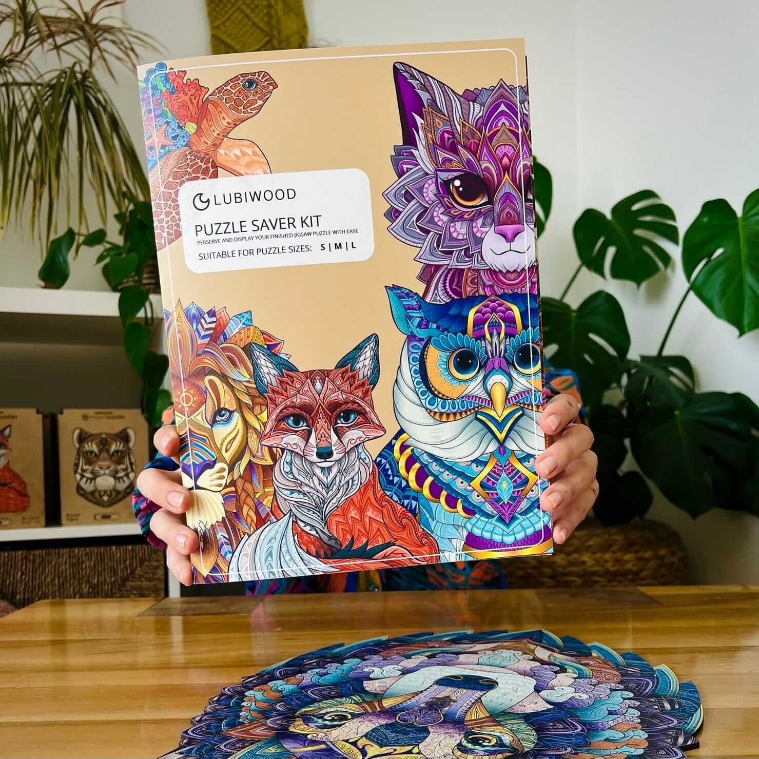 Kit Conservador Rompecabezas Lubiwood: Pegamento, Adhesivos, Cartones para Exhibir Obras