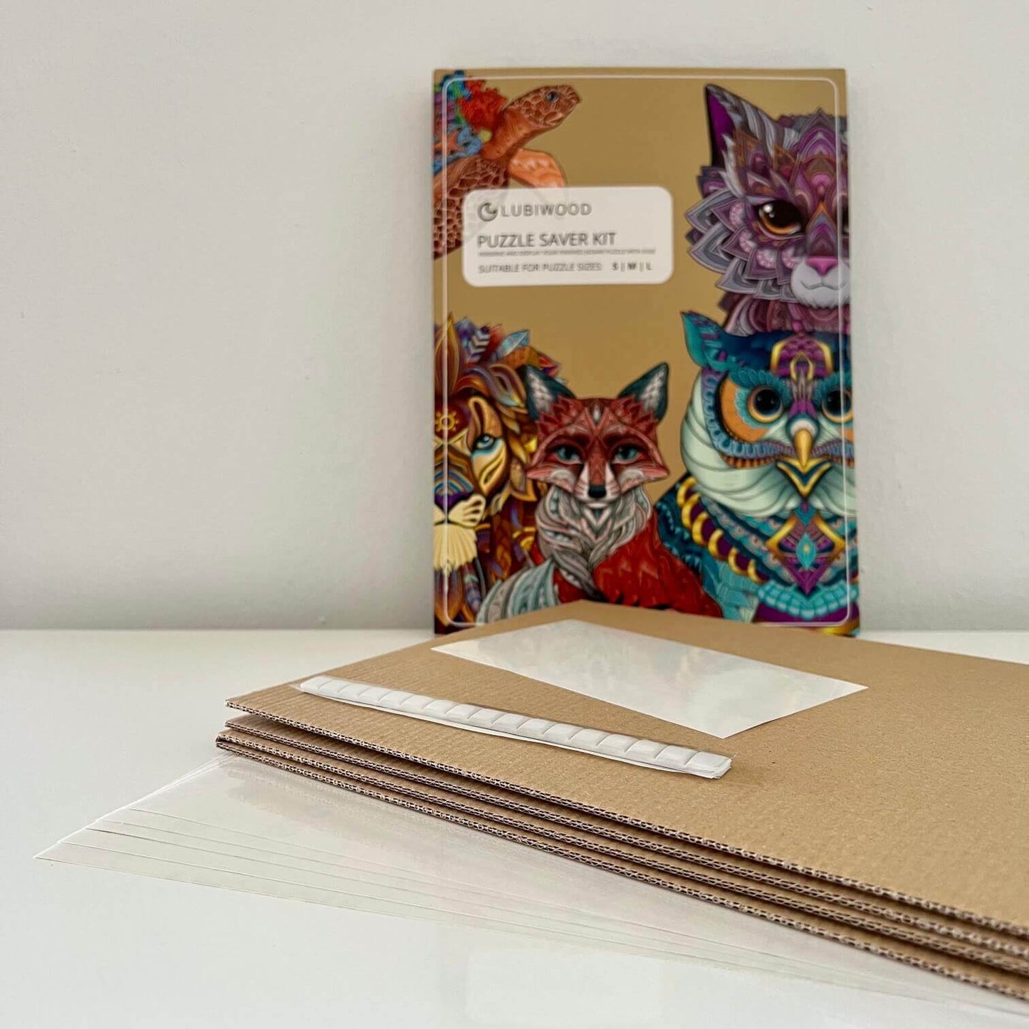 Kit Conservador Rompecabezas Lubiwood: Pegamento, Adhesivos, Cartones para Exhibir Obras