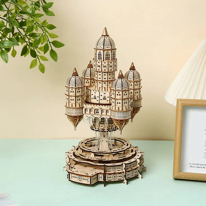 Estrelik™ | Celestia Castle Illuminated Musical 3D Wooden Puzzle