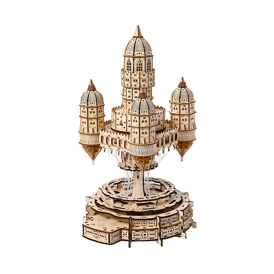Estrelik™ | Celestia Castle Illuminated Musical 3D Wooden Puzzle