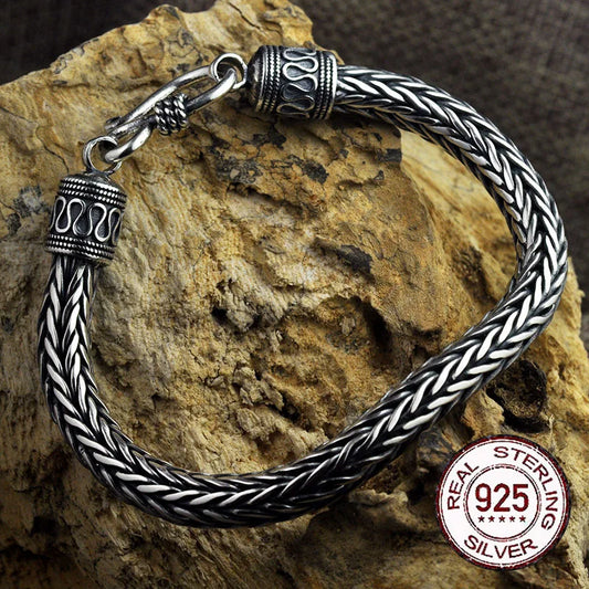 Dragon Scale Sterling Silver Bracelet, Handcrafted 925, Two Widths