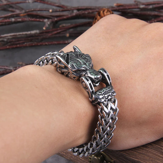Viking Valor Spirit Animal Rugged Stainless Steel Bracelet with Box