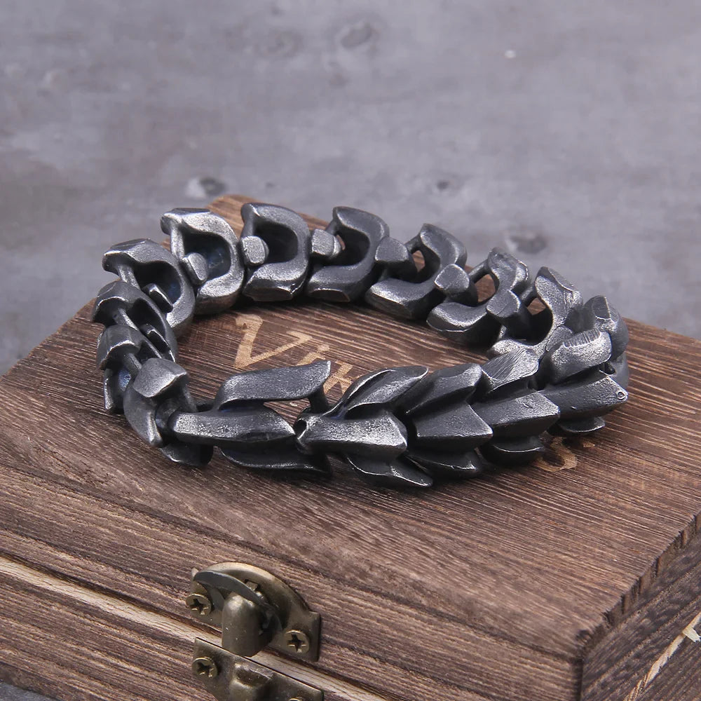 World Serpent Viking Bracelet 316L Stainless Steel Cuff Premium Gift