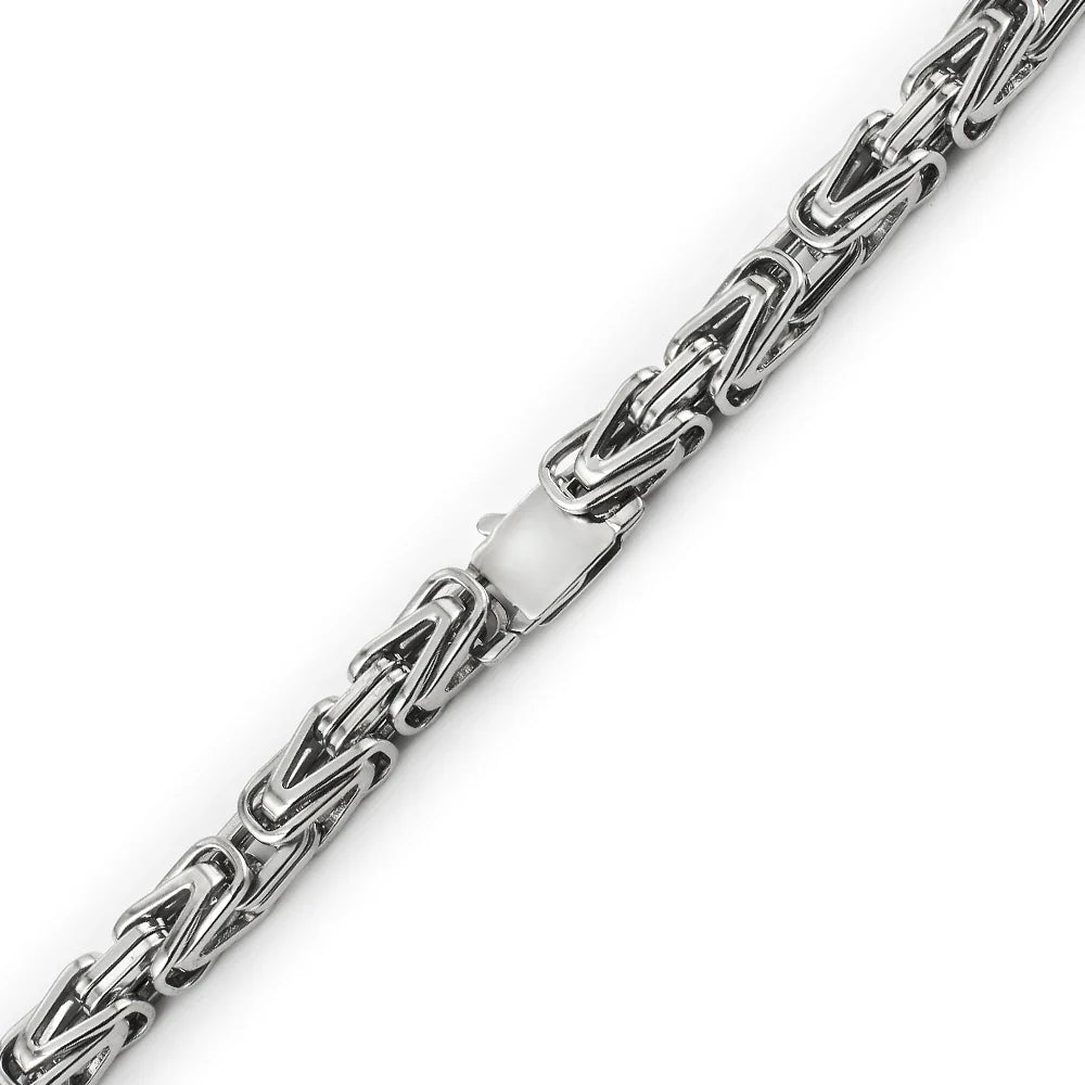 Byzantine Stainless Steel Wolf Claw Necklace 6.5mm Heavy-Duty Chain