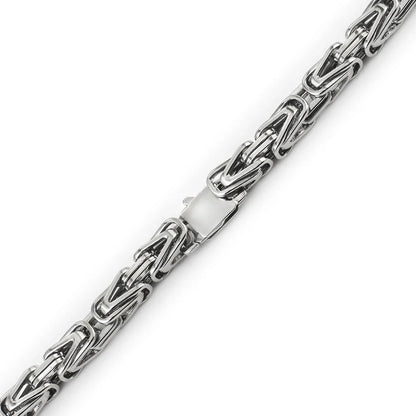Byzantine Stainless Steel Wolf Claw Necklace 6.5mm Heavy-Duty Chain