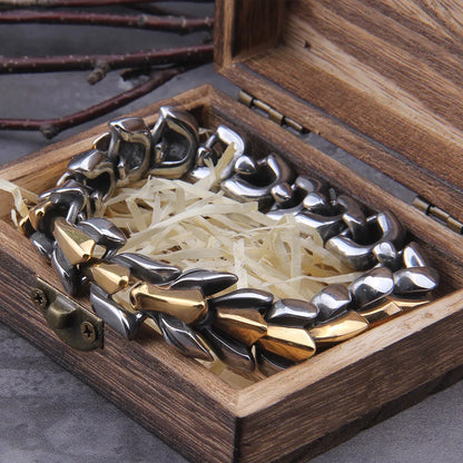 World Serpent Viking Bracelet 316L Stainless Steel Cuff Premium Gift