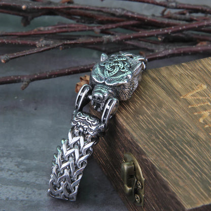 Viking Valor Spirit Animal Rugged Stainless Steel Bracelet with Box