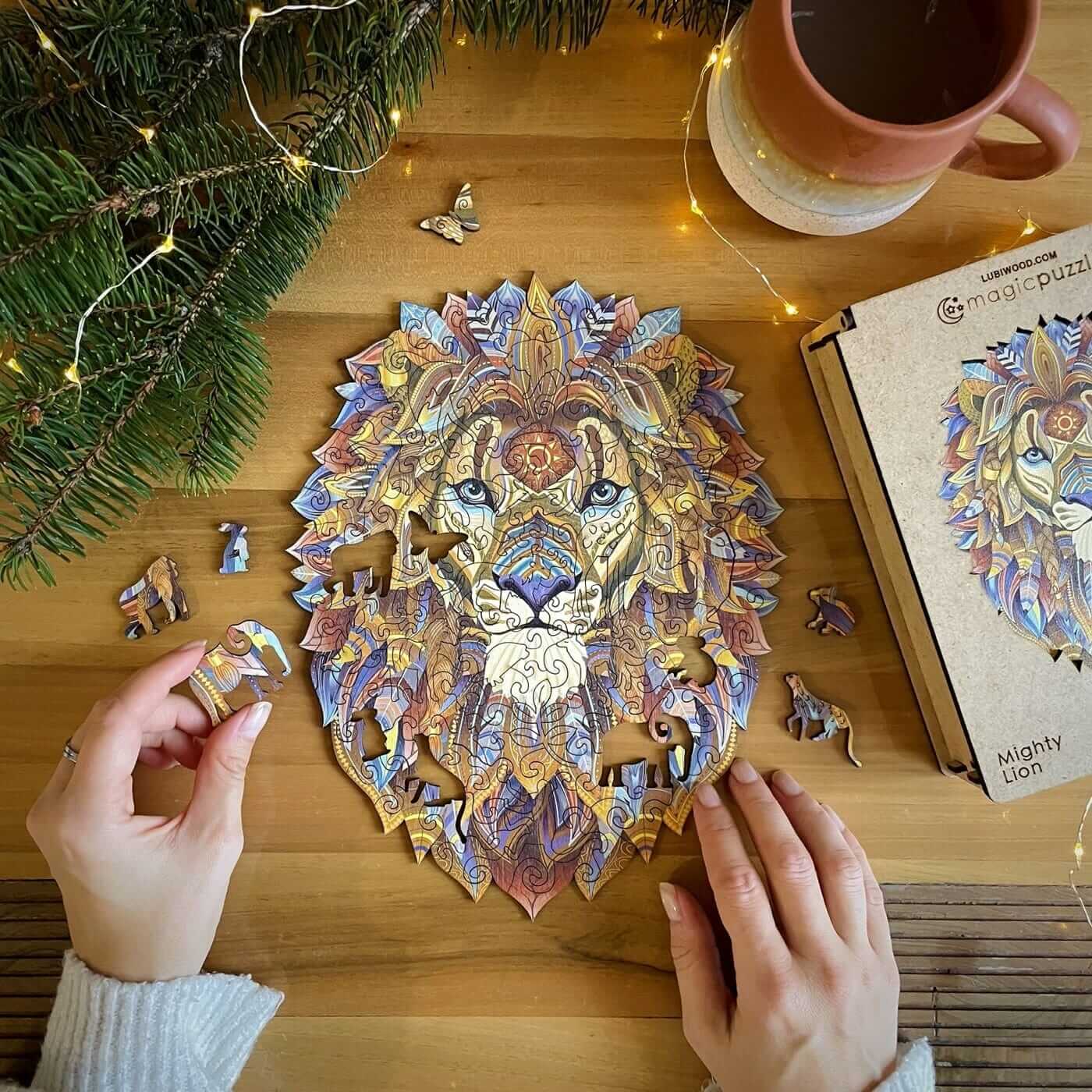 Rompecabezas de Madera 'León Poderoso' Lubiwood: Arte Único, Desafío Cautivador
