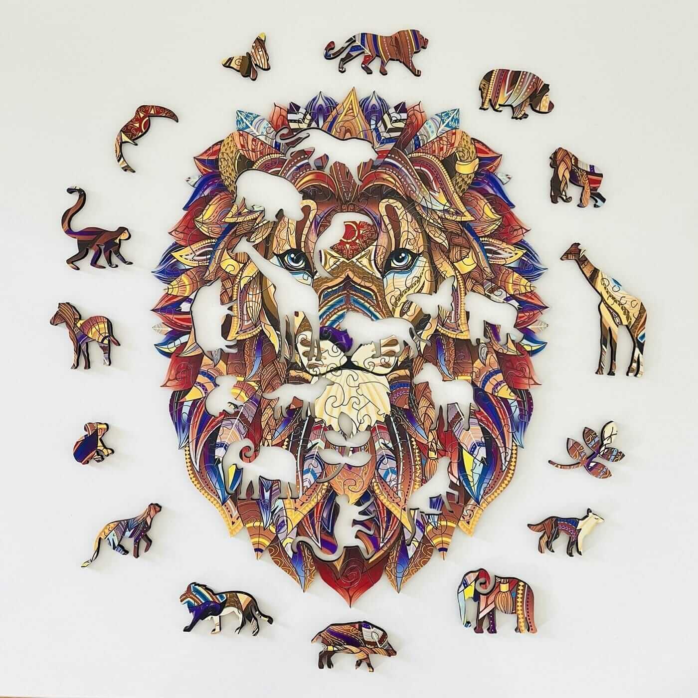 Rompecabezas de Madera 'León Poderoso' Lubiwood: Arte Único, Desafío Cautivador
