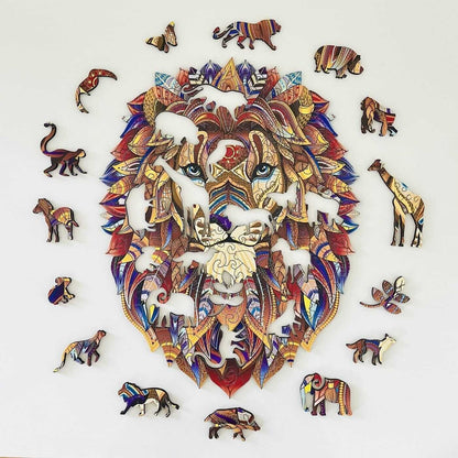 Rompecabezas de Madera 'León Poderoso' Lubiwood: Arte Único, Desafío Cautivador