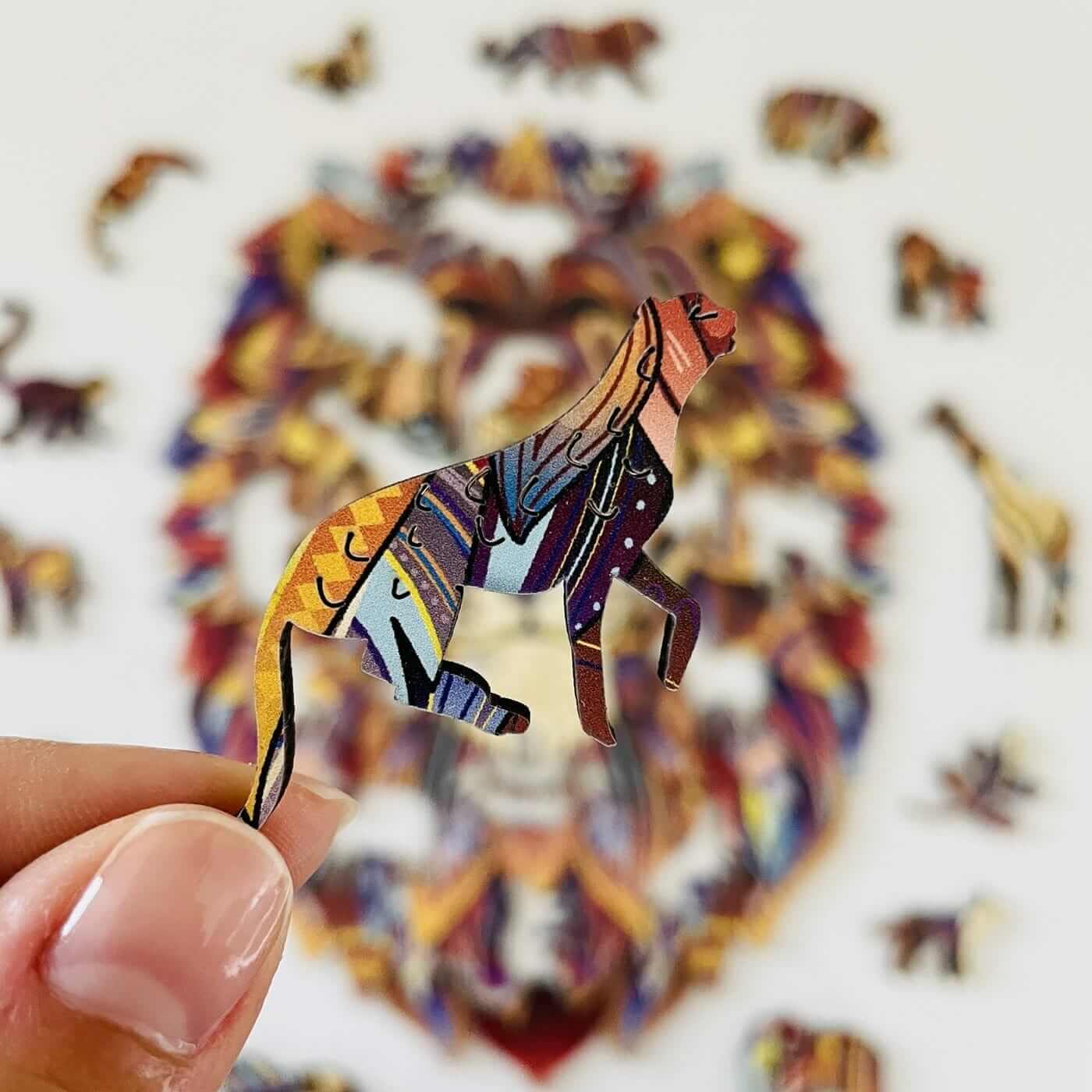 Rompecabezas de Madera 'León Poderoso' Lubiwood: Arte Único, Desafío Cautivador