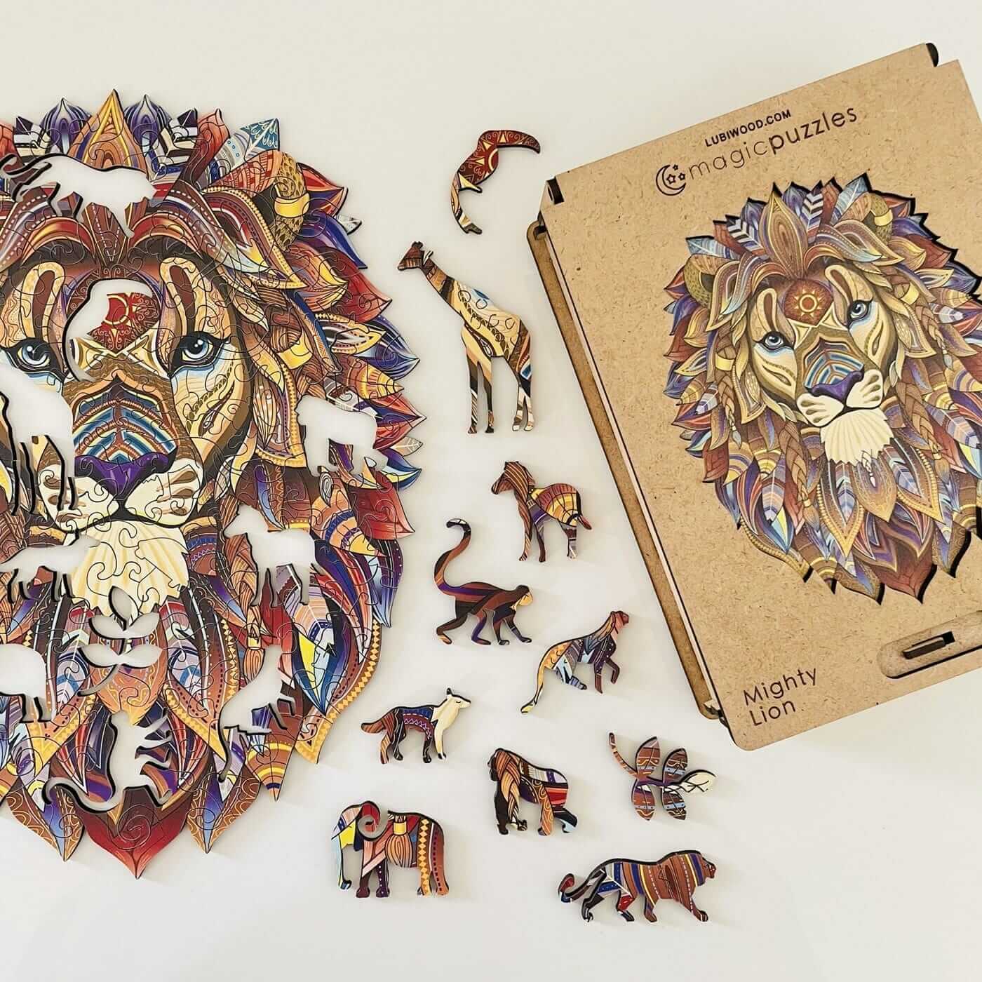 Rompecabezas de Madera 'León Poderoso' Lubiwood: Arte Único, Desafío Cautivador