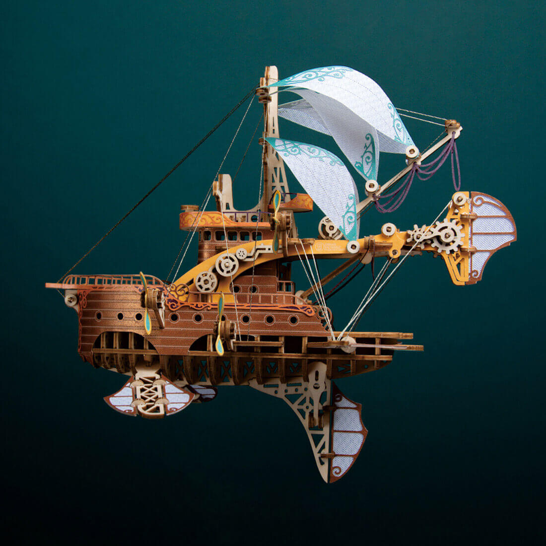 Estrelik™ | Steampunk Fantasy Airship 3D Wooden Puzzle Model