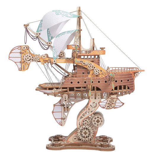 Estrelik™ | Steampunk Fantasy Airship 3D Wooden Puzzle Model