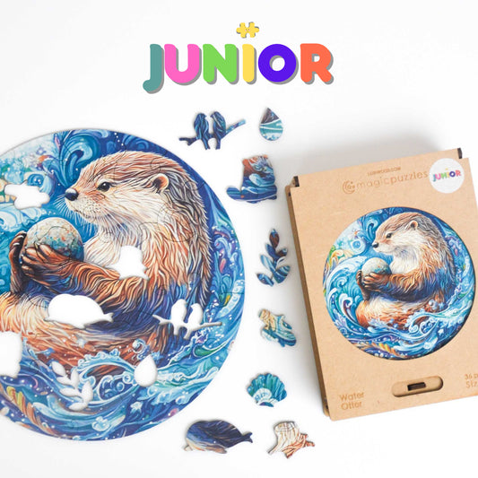 Rompecabezas de Madera Premium Nutria Acuática Junior para Principiantes