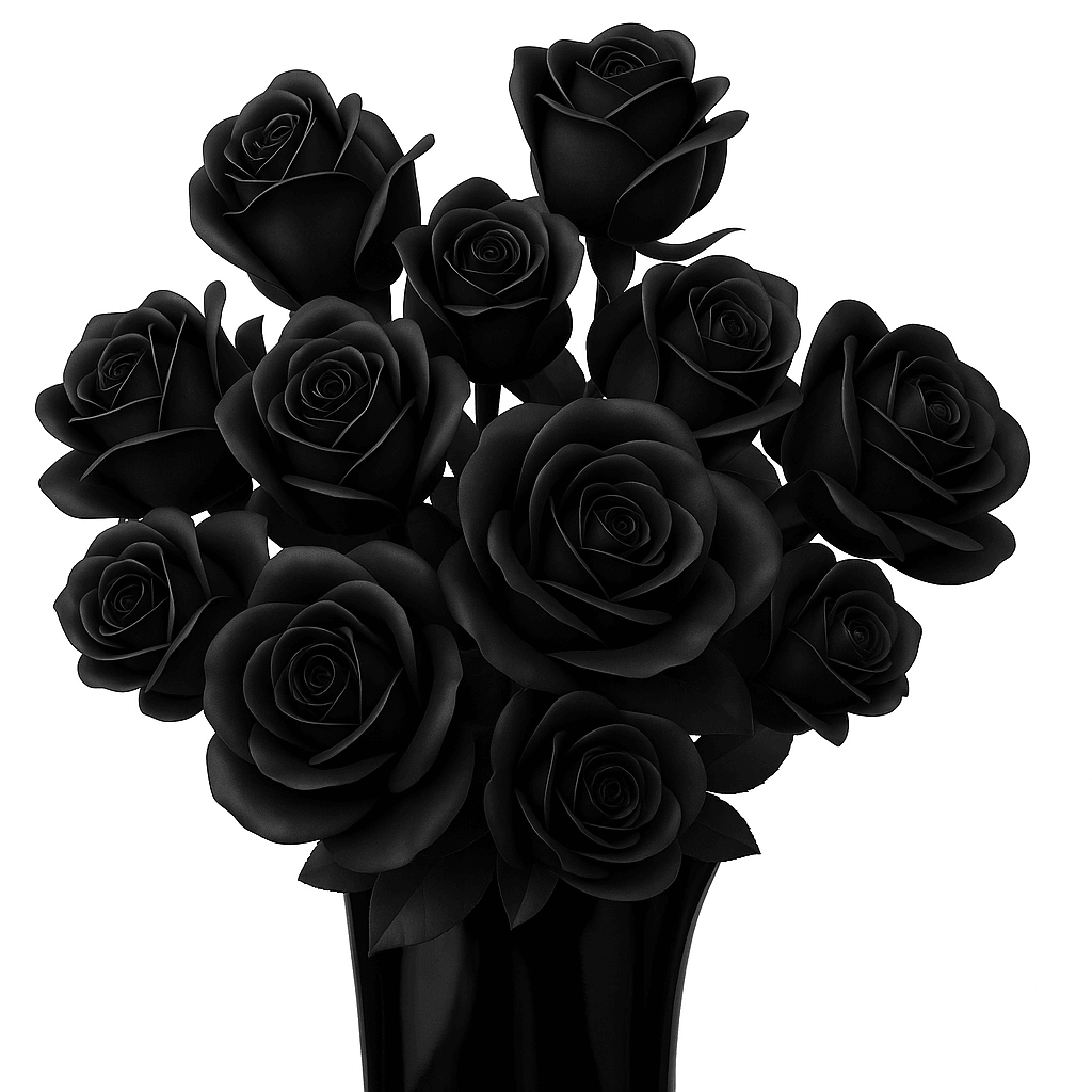 Estrelik™ | Eternal Black Rose Bouquet Building Blocks