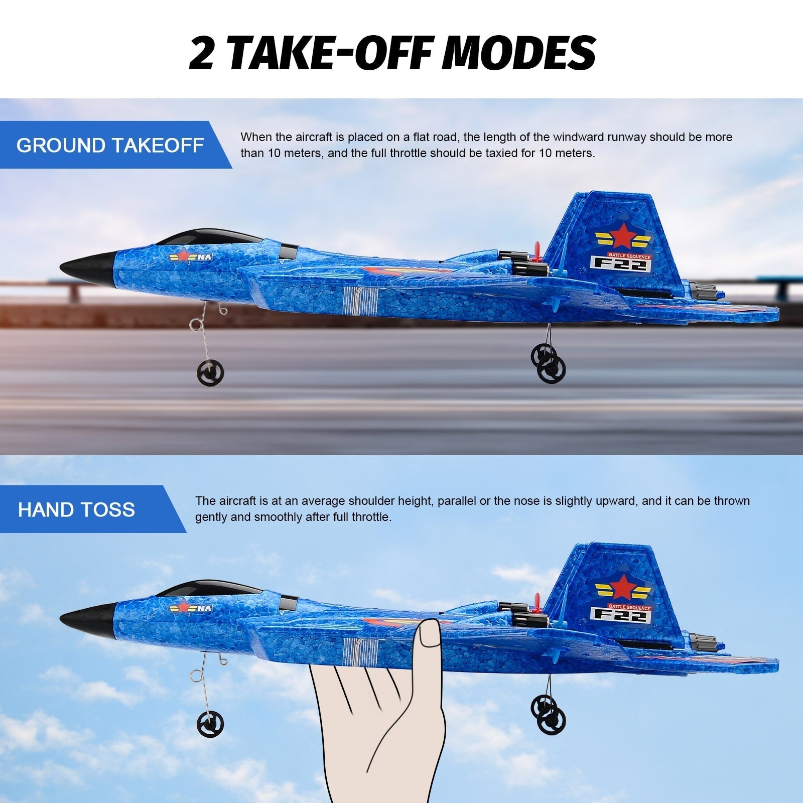 F22 RC Fighter Jet Foam Airplane with 150m Range