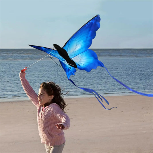 Large Butterfly Delta Kite 135cm with Long Tail and Handle