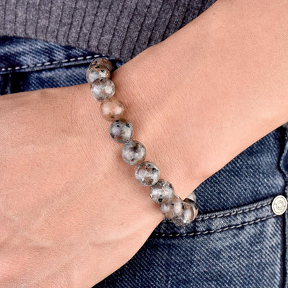 Genuine Yooperlite Firestone Stretch Bead Bracelet – UV Reactive Stone