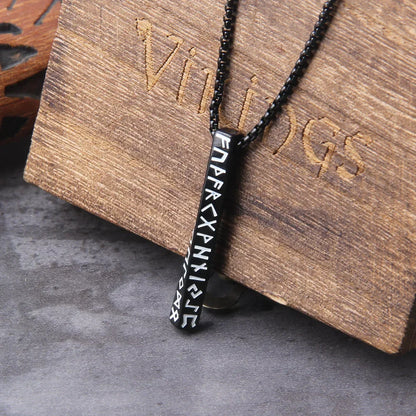 Viking Rune Stainless Steel Pendant Necklace with Chain Gift Box