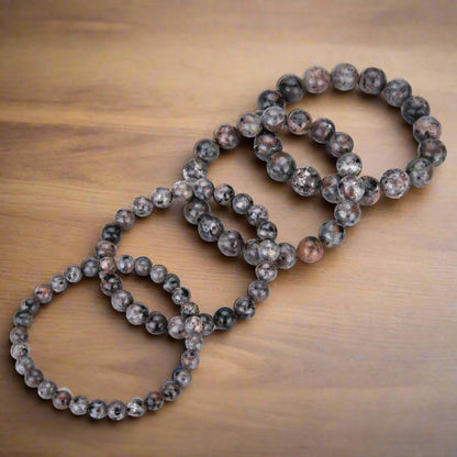 Genuine Yooperlite Firestone Stretch Bead Bracelet – UV Reactive Stone