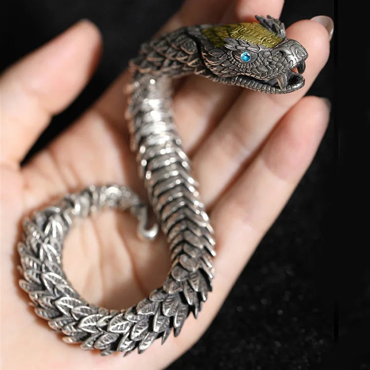 Enchanted Jormungandr 316L Stainless Steel Norse Serpent Bracelet With Box