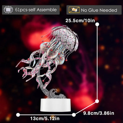 Estrelik™ | 3D Metal Puzzle Jellyfish Kit - 61 Piece Stainless Steel DIY Assembly Model Building Set for Adults