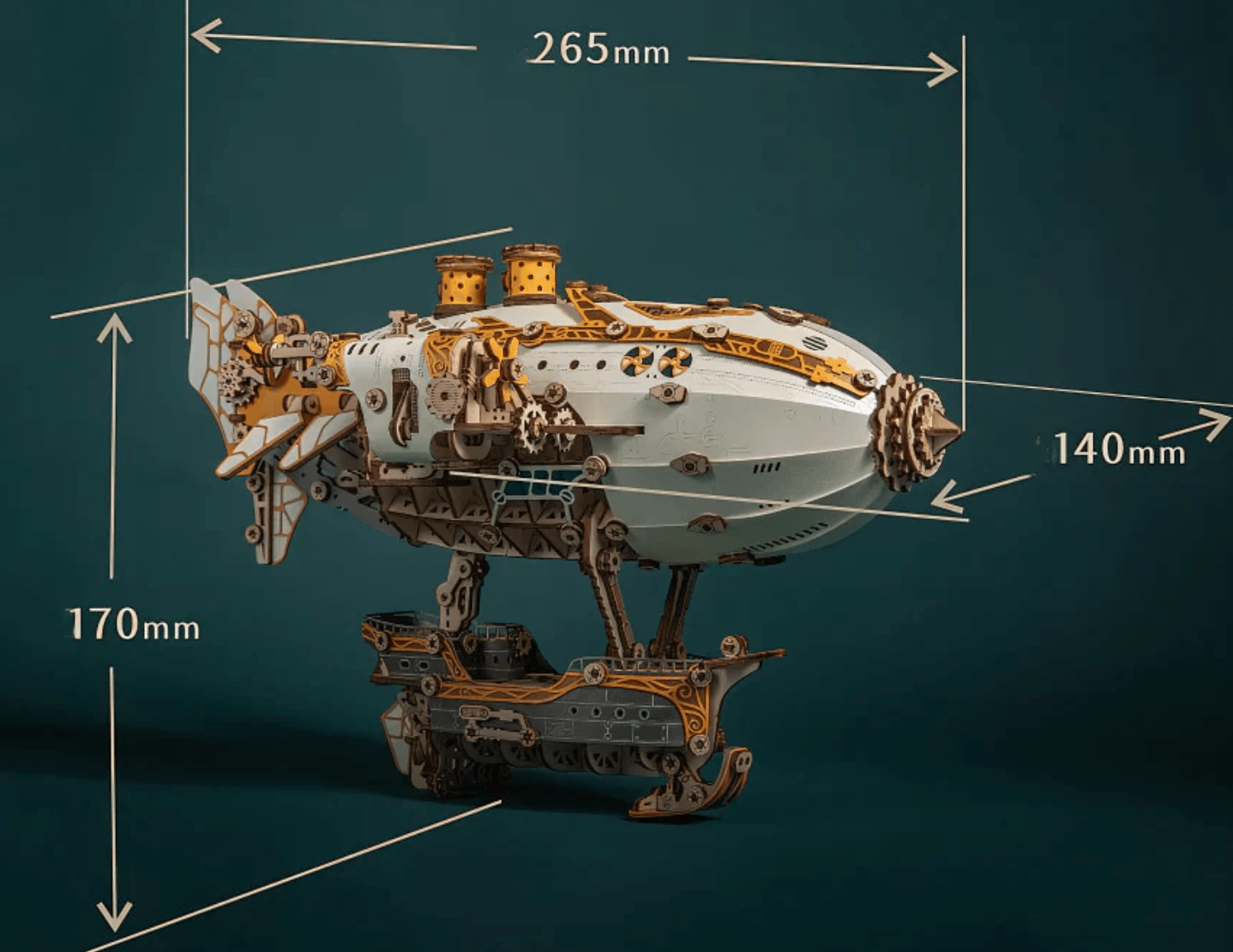 Estrelik™ | Steampunk Navigator Airship 3D Wooden Puzzle Kit