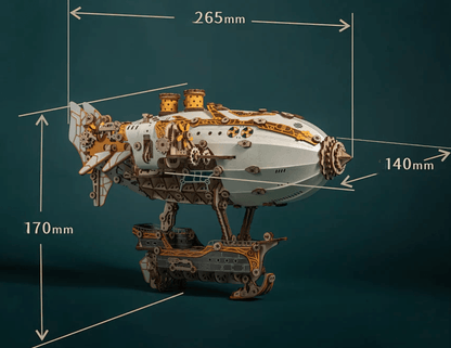 Estrelik™ | Steampunk Navigator Airship 3D Wooden Puzzle Kit