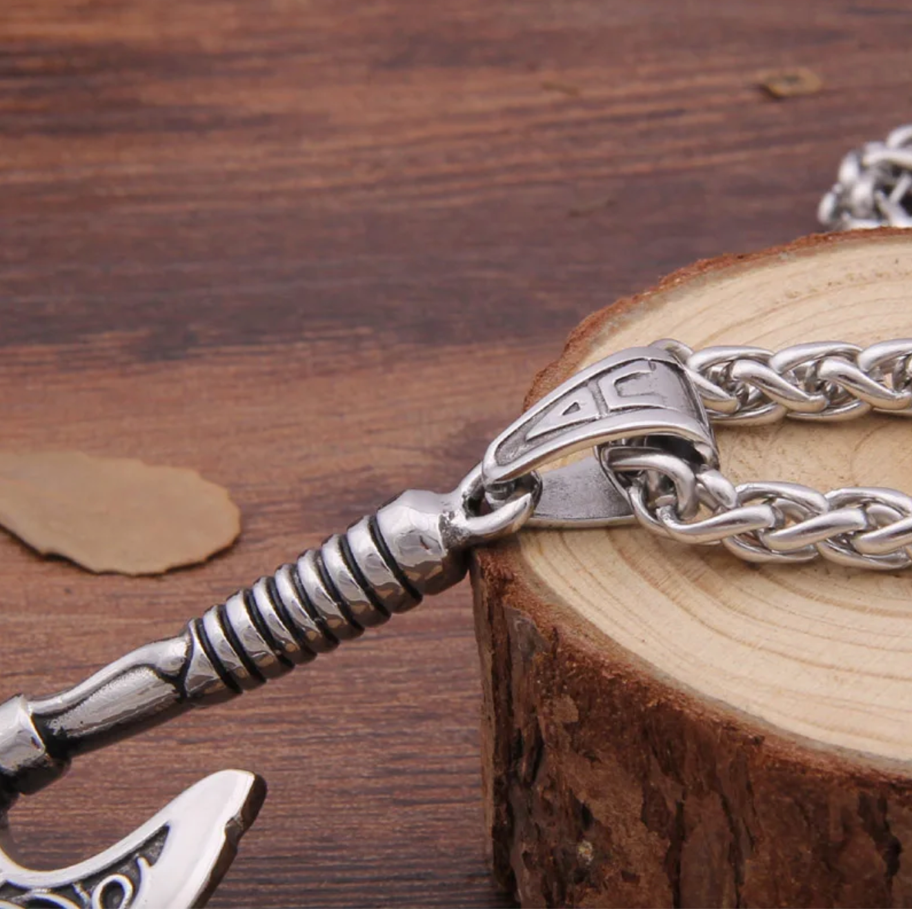 Viking Knot Axe Stainless Steel Necklace with Bottle Opener Pendant
