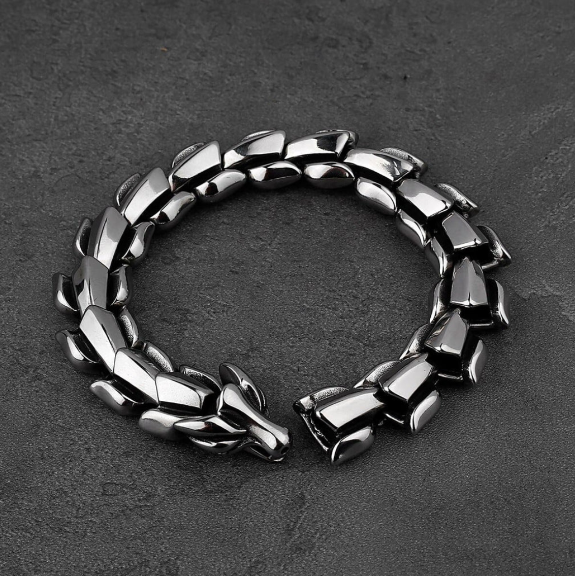 World Serpent Viking Bracelet 316L Stainless Steel Cuff Premium Gift