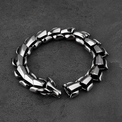 World Serpent Viking Bracelet 316L Stainless Steel Cuff Premium Gift